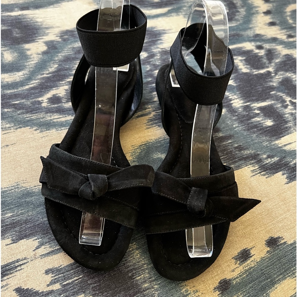 Alexandre Birman Size 37.5 Black Suede Leather Sandals Originally $595